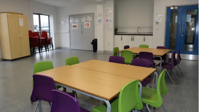 photo of Emmanuel Centre - room G3, laid out with children's chairs & tables